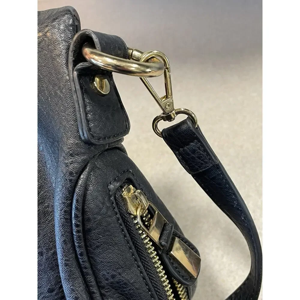 Moda Luxe Women’s Black Faux Leather Crossbody Bag Shoulder Bag Purse